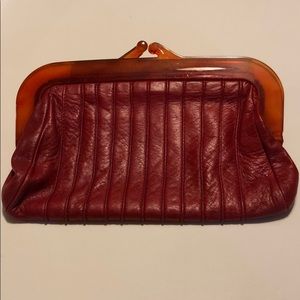 Vintage Coblentz rust colored Clutch with Lucite Clasp
